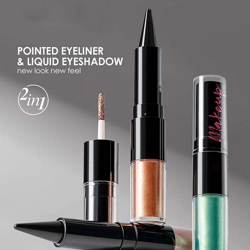 Waterproof Liquid Eyeliner Pen - 2 في 1 ظلال عيون سائلة