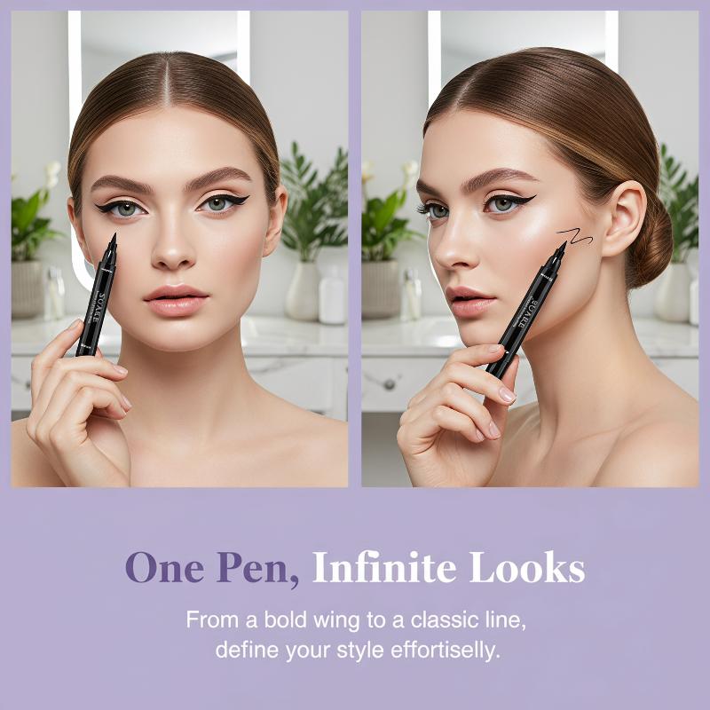Waterproof Liquid Eyeliner Pen - قطعتان من قلم تحديد العيون الأسود