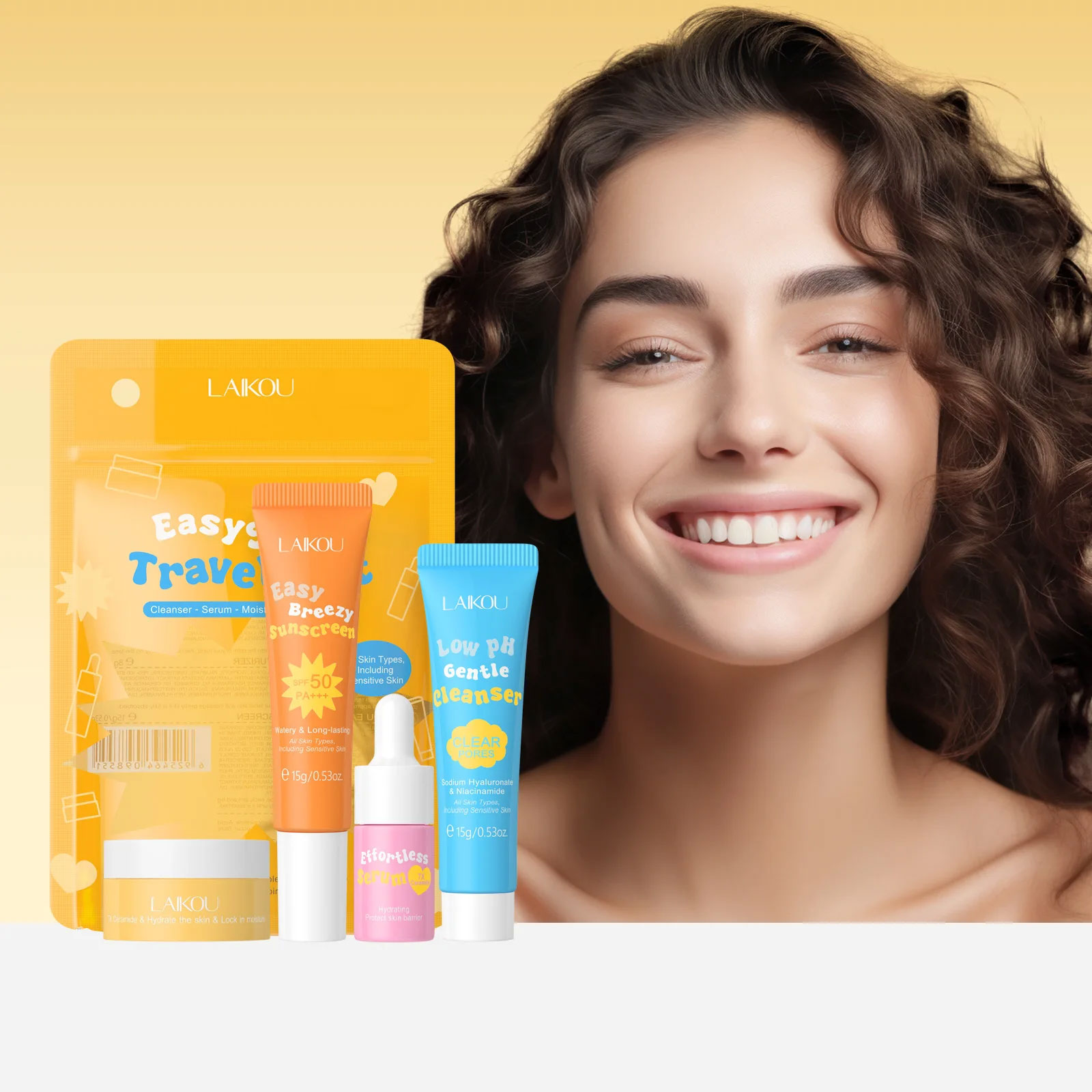 4 قطعة Laikou سيراميد بدلة سفر - مراجعة Hyaluronic Acid Facial Serum وسعره