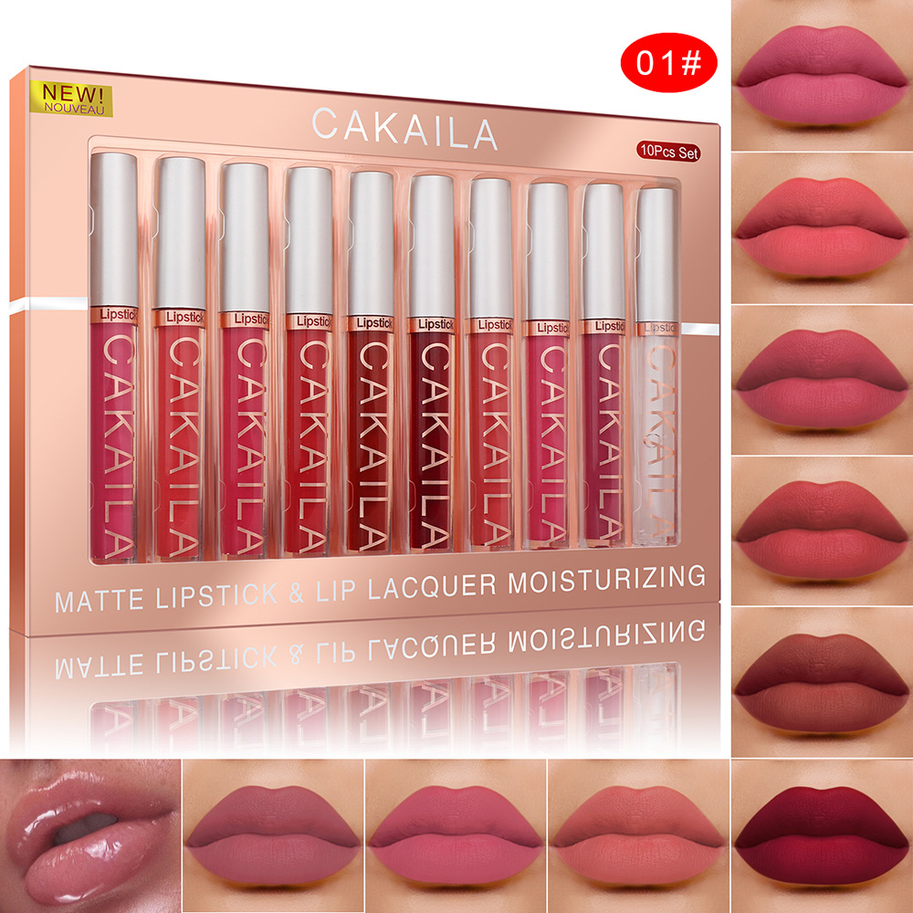 4 قطع/10 قطع/مجموعة ملمع شفاه  - مراجعة Matte Velvet Lip Tint Long Lasting وسعره