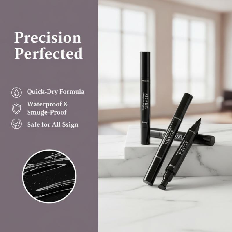 قطعتان من قلم تحديد العيون الأ - مراجعة Waterproof Liquid Eyeliner Pen وسعره